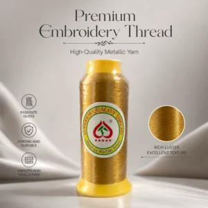 120D Shiny Metallic Embroidery Thread Gold Bronze Royal Blue High Strength Polyester Sewing Yarn for Machine Embroidery