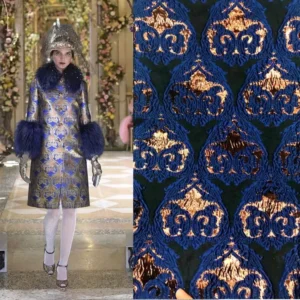 128gsm 100% Polyester Jacquard Brocade Apparel Fabric Double Faced Custom Designed for African Style for Girls’ Wedding Use