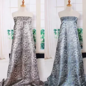 128gsm 100% Polyester Jacquard Brocade Metallic Fabric Chinese Supplier’s Snakeskin Pattern for Garment