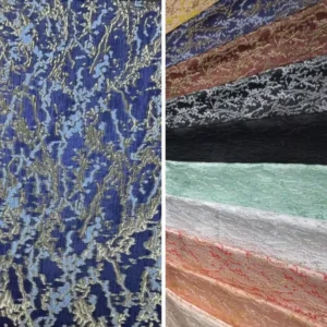 128gsm Shiny Metallic Jacquard Woven Fabric Brocade Textile Pattern for Bags for Boys and Girls