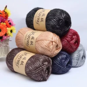 12nm 3 63% Cotton 7% Yak Hair 30% Polyester Blended Yarn for Hand Knitting 100g