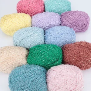 13 colors 50g Sequin Butterfly Yarn DIY 100% Polyester Fancy Yarn for Knitting