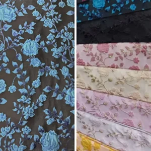 131gsm Gold Brocade Fabric Flower Brocade Jacquard Fabric Luxury Dress Material
