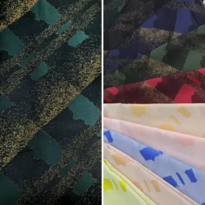 134gsm Metallic Polyester Jacquard Dobby Woven Brocade Fabric for Sewing Dresses Men’s Coat
