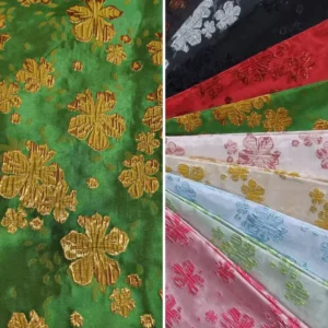 146gsm Polyamide Polyester Metallic Woven Jacquard Fabric Yarn-Dyed Custom 3D Double Sided Pattern Textile for Garment