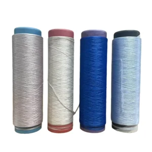 150/48/2 Dope Dyed GRS Yarn 100% Recycled DTY Polyester Yarn for Shoe Lace
