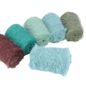 150+ Colors Soft Long hair Faux Fur Fancy Yarn Eco Friendly Anti Pilling OE Technics Dyed 100% Polyester for Knitting Weaving