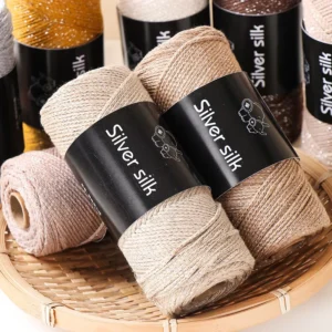 150g Acrylic Blended Yarn Dyed Glitter Hollow Silk Crochet for Handmade Knitting Bags Hats Garment DIY Craft Supplies