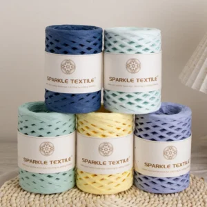 150m Knitting Yarn DIY Hand Crochet Straw Hat Braided Thread Weaving Material Craft Yarn Raffia Paper Ribbon Crochet Yarn