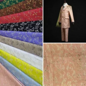153gsm 20yds Beautiful Metallic Jacquard Cloth Fabric Custom Color for Garment Use