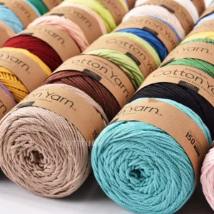 15mm Pure Cotton Combed Yarn DIY Crochet Blanket Bag Hand Knitting Material Kit