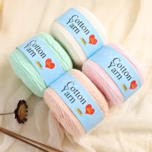 16 Ply Combed Cotton Thread High Tenacity Embroidery Knitting Yarn Hand Woven Round Strand Scarf Recycled Dyed for Babies
