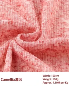 160GSM Lightweight Polyester Ramie Blend Camellia Whisper Weft Knit Jersey Fabric for Breathable Summer Dress & Tops Girls