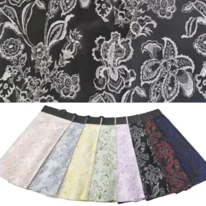 164gsm 20yds MOQ Customized Color Double Faced Dobby Medium Weight 100% Polyester Jacquard Brocade Fabric DIY Crafts Wedding