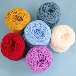 165g 100% Polyester Dyed Thick Soft Chunky Chenille Velvet Yarn High Tenacity Anti Bacteria Texturized for Hand
