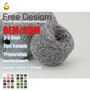 16NM 1 Double Rhyme Fancy Yarn Duncan Style 28% Acrylic 24% Nylon 20% Viscose 28% PBT Dyed Delicate Mixed Colors
