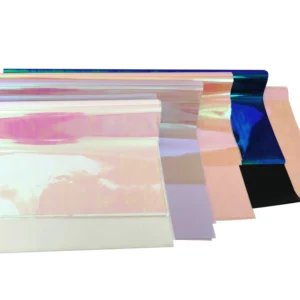 16mic PET Iridescent Holographic Transparent Rainbow Film for Lamination Crafts Glitter Wrapping Decorative Packaging