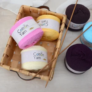 16ply 100% Cotton Combed Yarn Solid Color Dyed Handmade Knitting Material Soft Cotton Yarn for Hand Knitting