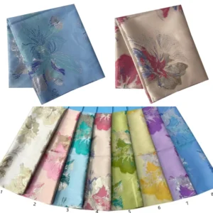 172gsm Metallic Floral Double Faced Woven Brocade Fabric Polyester Custom Dobby Apparel for Girls’ Suits