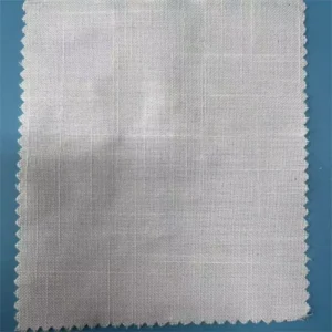 175gsm Lightweight Printed Flame Retardant Anti Static Polyester Spun Slub Synthetic Linen Sheer Curtain Shirt Dress Fabric