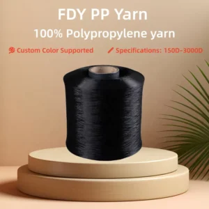 1800D Black 100% Polypropylene Yarn EU Standard FDY PP Yarn Is Suitable for Pet Straps Woven Nets Etc