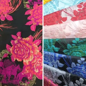 185gsm Double-Faced 100% Polyester Jacquard Brocade Skirt Fabric Custom Color for Garments & Weddings for Girls