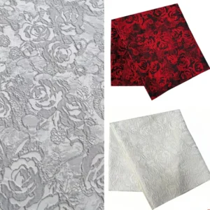 189gsm Yarn Dyed Jacquard Fabric 3D Textured Embossed Effect Double Sided Brocade Clothing Fabrics