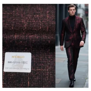 18MK 360G M 50% Wool 13% Silk 12% Nylon 12% PE 13% Acetate Worsted Fancy Yarn Brushed Dobby Lightweight Tweed Fabric