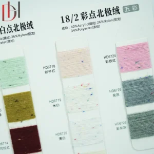18NM Multicolor Tricolor Arctic Velvet Fancy Double Twist Custom-dyed Spun Polyester Acrylic Yarn