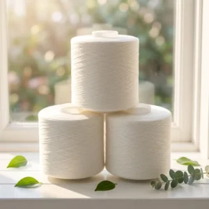 18S 2 GRS 100%Sustainable Polyester Poly Poly Corespun SPP Sewing Thread Yarn for Uniforms and Workwear Raw White