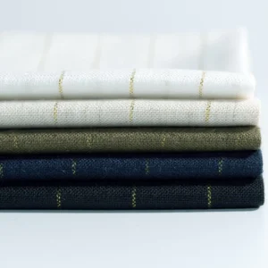 190gsm 140cm 14% Linen 85% Lyocell 1% Metallic Fiber Fabric Stripes Linen Lyocell Metallic Fiber Blend Fabric for Clothing