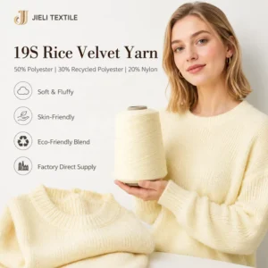 19NM Rice Velvet Yarn 50% Polyester 30% Recycled Polyester 20% Nylon Soft Fleece Yarn for Sweater Knitwear Factory Supply