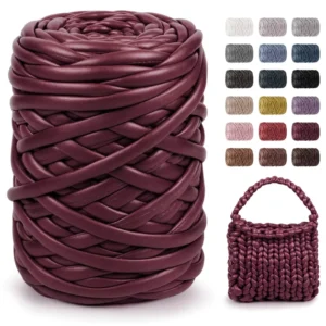 1cm Faux Leather Chunky Yarn 1cm for Hand Knitting Thick Faux Leather Arm Knitting Tube Yarn for Bags Rugs DIY Crafts Needlework