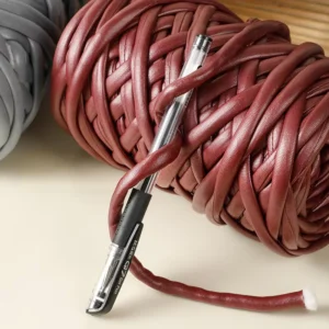 1cm Metallic Tube Yarn Bright Chunky Polyester Yarn for Hand Knitting for Arm Knitting Bag Basket Pet Bed DIY Craft