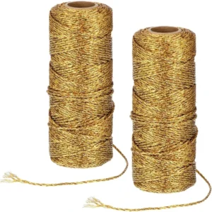 1mm 1.5mm 3 Stands 100m Gold Thread Metallic Cord Christmas Craft Rope Gift Wrapping