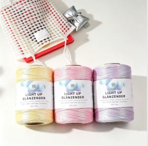 1mm Core Spun Iridescent Gold Thread DIY Crochet Yarn for Handmade Bags Bracelets Beading