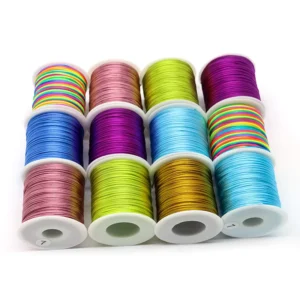 1mm DIY Tassel Beaded Rope Nylon Chinese Knotting Rat Tail Rope Bracelet Braided Silk Cord Jade Thread for Flipflop Design