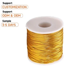 1mm Metallic Stretch Cord Elastic String for Beading Craft Making DIY Gift Wrapping Hang Tags Christmas Decor Tinsel Rope