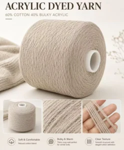 2 16 Soft Blend Cotton Acrylic Blended Knitting Dyed Yarn for Sweater and Crochet