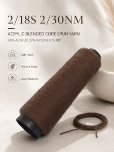 2/18S 2/30NM High Elastic Acrylic Nylon PBT Ring Spun Core Spun Yarn for Sweater Knitting