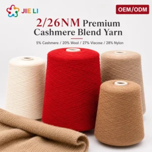 2/26 Premium Cashmere Blended Yarn 5Cashmere Wool Viscose Soft Luxury Fine Knit Winter Yarn Custom Color Factory Supply