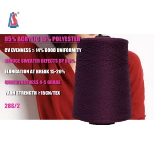 2/48NM 85% Acrylic 15% Polyester Sockenwolle Garn for Making Sweaters Scarf Crochet Weaving 2/28S Acrylic Blended Yarn