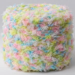 2.2 Nm Polyester Knot Yarn Knitted and Woven Standard Evenness Z Twist DIY Segment Dyed Fishtail Pattern Crochet Yarn