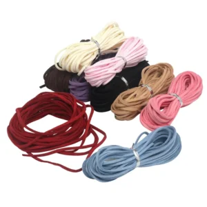 2.6mm Macaron-colored Polyester Flat Suede Velvet Cord For Handmade DIY Ribbon Flower Gift Packaging Accessory