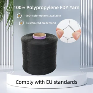 2000D Black 100% Polypropylene Yarn EU Standard FDY PP Yarn Is Suitable for Luggage Straps Backpack Straps Etc