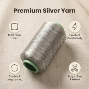 200D Silver Metallic Yarn for Conductive Textiles and Anti Radiation Curtains
