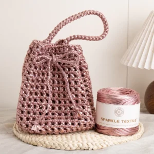 200G Big Roll Soft Fabric Strip Thread Metal Color Knitting Yarn DIY Hand Crochet Bag Weaving Material Craft Yarn