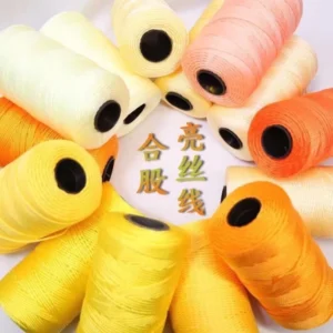 200g 3-Ply Bright Silk Blended Yarn 1.5mm Thick for Hand Knitting Weaving and Knitting Strong Dyed Pattern
