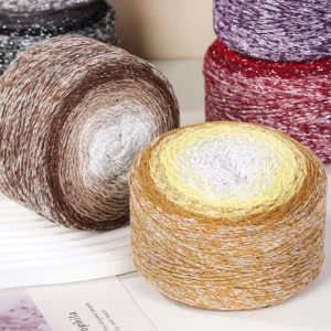 200g Mixed Color Fancy Rainbow Segment Dyed Cotton Blended Yarn Strong Versatile for Weaving Embroidery Knitting Yarn Craftsman