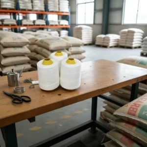 200g/roll White 100% Polyester Stitching Sack Bag Woven Bag Closing Bag Yarn for Feed Mill Rice Flour